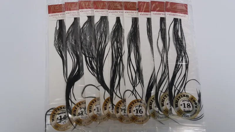 Whiting 100 Saddle Hackle Pack in Black